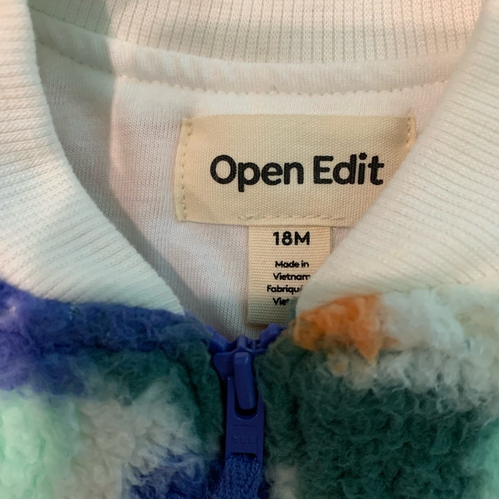 Open Edit Fuzzy Multicolor Jacket - Picture 2 of 3